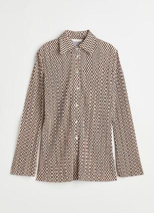 Брендовая фактурная рубашка блуза орнамент от h&m