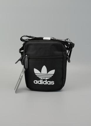 Борсетка адидас через плечо черная сумка adidas