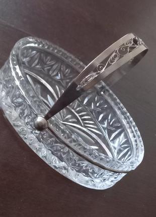 Кришталь,мельхіор,ваза