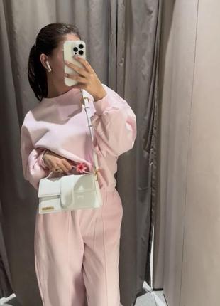 Костюм на флисе zara, спортивный костюм зара, свитшот и джоггеры зара