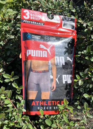 Труси puma athletic fit 3 pack boxer (858383-01) оригінал!