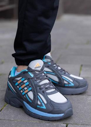 Мужские кроссовки адидас adidas responce grey blue3 фото