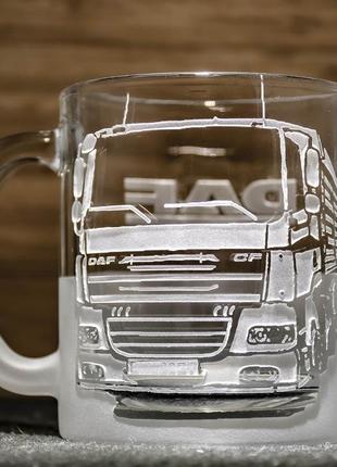 Чашка для чая и кофе с гравировкой грузовика и логотипа daf cf