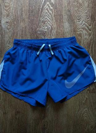 Синие женские короткие спортивные шорты штаны леггинсы лосины nike pro combat размер m