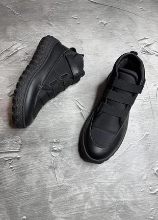 Зимові чоловічі черевики black (хутро) 40-41-42-43-44-45