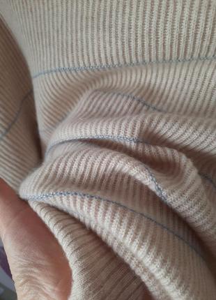 Кашемировый свитер водолазка в рубчик cocoa cashmere 100% кашемир5 фото