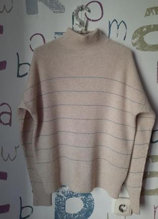 Кашемировый свитер водолазка в рубчик cocoa cashmere 100% кашемир3 фото