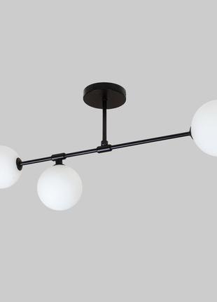 Чорна сучасна люстра на 3 лампи (52-x100f-6 bk+wh)