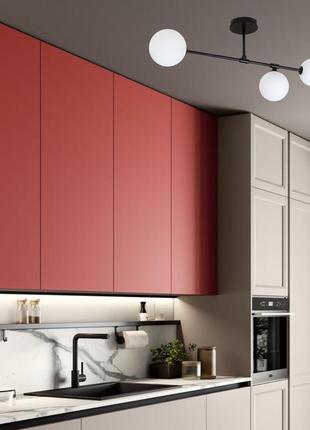 Чорна сучасна люстра на 3 лампи (52-x100f-6 bk+wh)