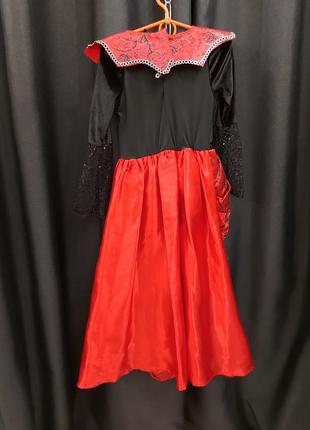 Хэллоуин, платье члрно-красное,черт,диявол, огонь.и.т.д