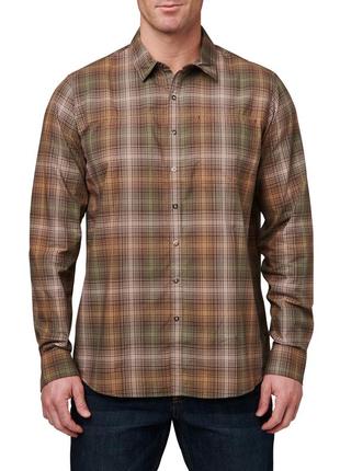 Рубашка тактическая 5.11 tactical igor plaid long sleeve shirt m umber brown plaid