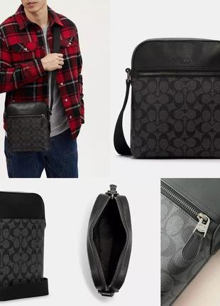 Невероятно качественная брендовая мужская сумка через плечо coach