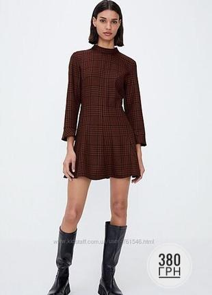 Платье теплое в клетку zara