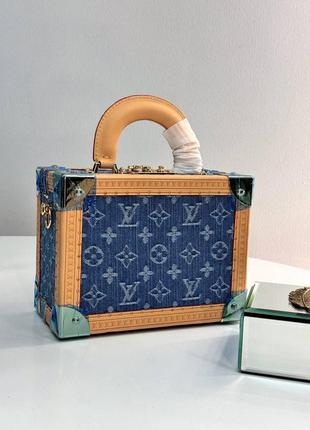 Сумка сундук в стиле 
louis vuitton
джинс mono + отделка, ручка и ремень из натуральной мягкой кожи