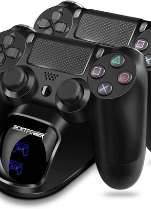 Зарядная станция echtpower snd-401 для контроллера ps4 с двумя usb-портами (черный)