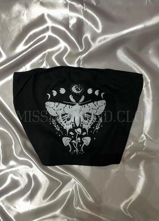 Топ бандо готичний принт метелик