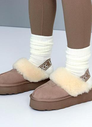 Натуральні замш відкриті угги/уггі зимові мюлі з відкритою п'яткою 36-41. є кольори