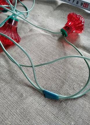 Винтажная ёлочная гирлянда на 12 фонариков. красная.длина около или чуть чуть больше 4...