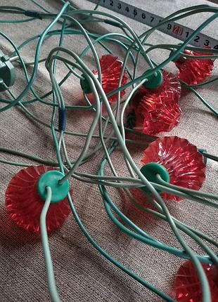Винтажная ёлочная гирлянда на 12 фонариков. красная.длина около или чуть чуть больше 4...
