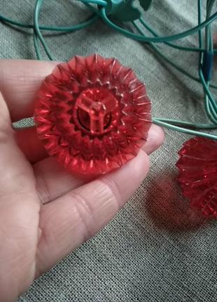 Винтажная ёлочная гирлянда на 12 фонариков. красная.длина около или чуть чуть больше 4...