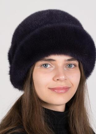 Жіночий норковий капелюх з аплікацією