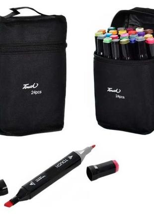Набір скетч-маркерів для малювання 24 шт, набір фломастерів, набір маркерів, набір кольорових маркерів