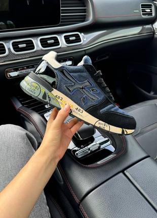 Premiata dark blue кроссовки