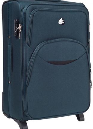 Большой чемодан дорожный тканевый l польша на колесах wings с подшипником