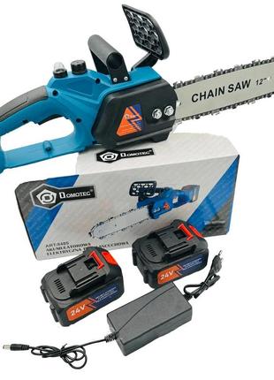 Ручная акумуляторная пила для порезки веток domotec chain saw 12'' (30см), цепная пила на аккумуляторах