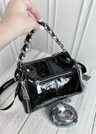 Женская кожаная лаковая сумка. клатч кожаный.кроссбоди. polina &amp; beiterou.