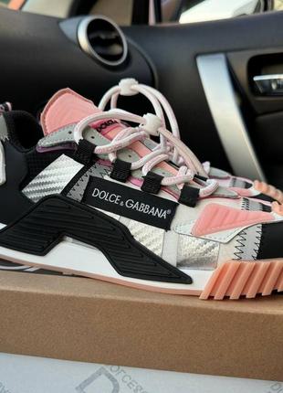 Кроссовки в стиле dolce&amp;gabana d&amp;g ns1 pink grey7 фото