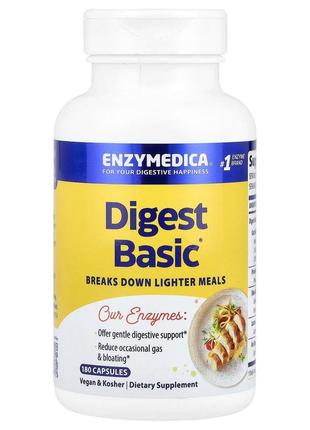 Ферменты для пищеварения enzymedica digest basic комплекс основных пищеварительных энзимов 180капсул