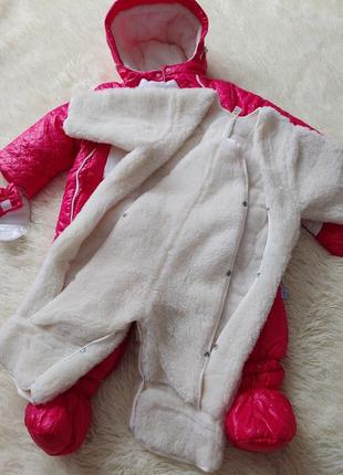 Комбинезон с овчинной подстежкой 9/12 месяцев.