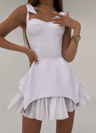 Платье мини с элементами корсета, платье мини с чашками, платье на выпускной5 фото