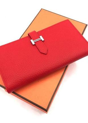 Женский красный кожаный кошелек (h-5123) lux