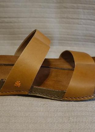 Отличные ортопедические кожаные шлепанцы коньячного цвета the art company испания 45 р.( 28,5 см.)