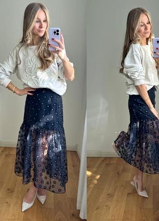 Нова з біркою спідниця органза фатин zara квіти
