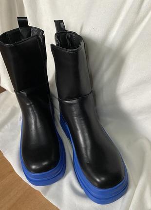 Нові черевики демісезонні чорні сині