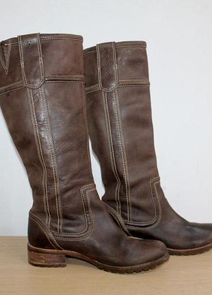 Шкіряні високі сапоги timberland, без застібки, до колін