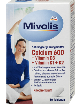 Витамины для костей кальций 600 + витамин d3 + к1 + к2 mivolis calcium 600 + vitamin d3 + k1 + k2, 3