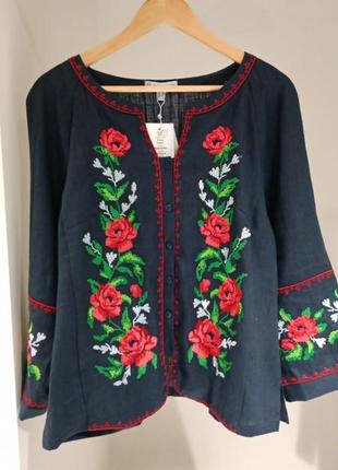 Блуза вишивка льон 100%