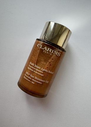 Мерцающее масло после загара с шиммером clarins after sun shimmer oil тестер