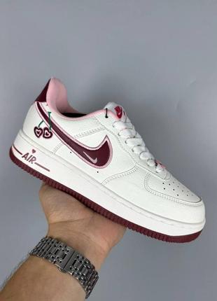 Кроссовки женские pewter nike air force cherry из натуральной кожи