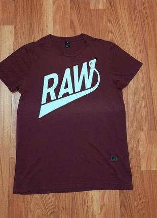 Мужская уникальная футболка g star raw с большим лого оригинал