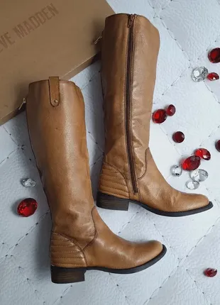 Steve madden оригінал світло-коричневі шкіряні чоботи