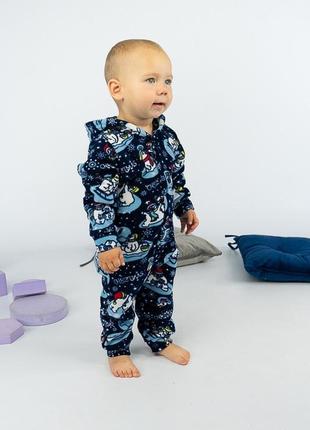 Комбинезон теплый флисовый комбинезон флис ромпер с капюшоном