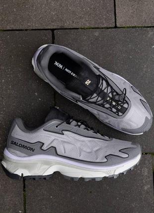 Чоловічі кросівки саломон сірі / salomon xt-slate grey purple5 фото