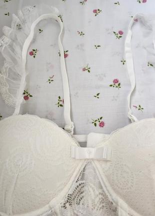 Вінтажний білий мереживний милий корсет із чашками ретростиль coquette y2k вінтаж...