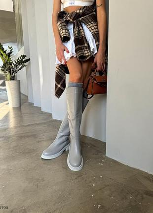 Кожаные трендовые сапоги6 фото