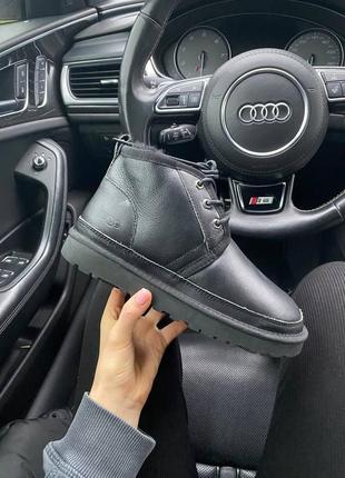 Ugg neumel leather black черевики